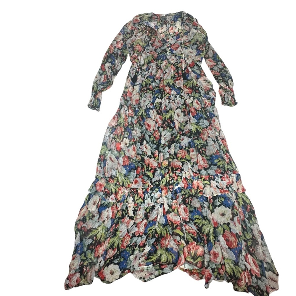 Anthropologie Marais Printed Chiffon Maxi Gown xs - Picture 5 of 12